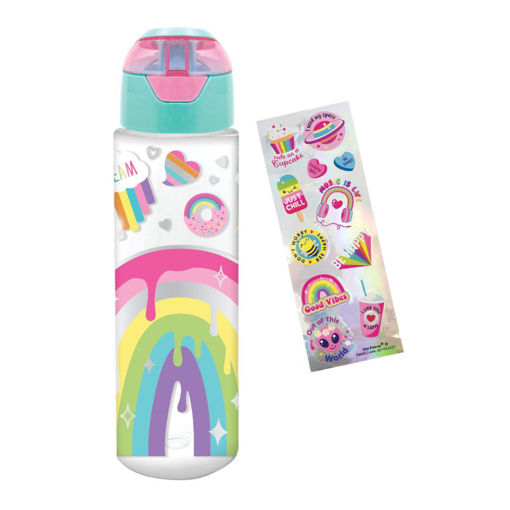 Picture of BOTTLE WITH STICKERS RAINBOW